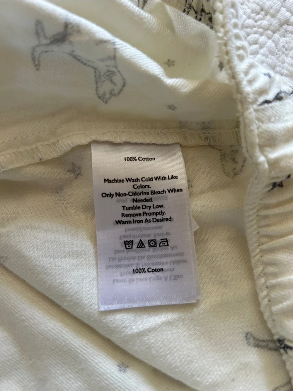 NWT Eddie Bauer cream colored cotton flannel pajama bottoms with black Dog Print